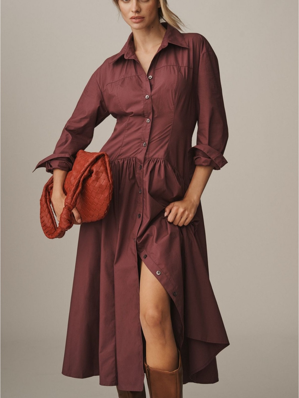 Anthropologie drop waist midi dress